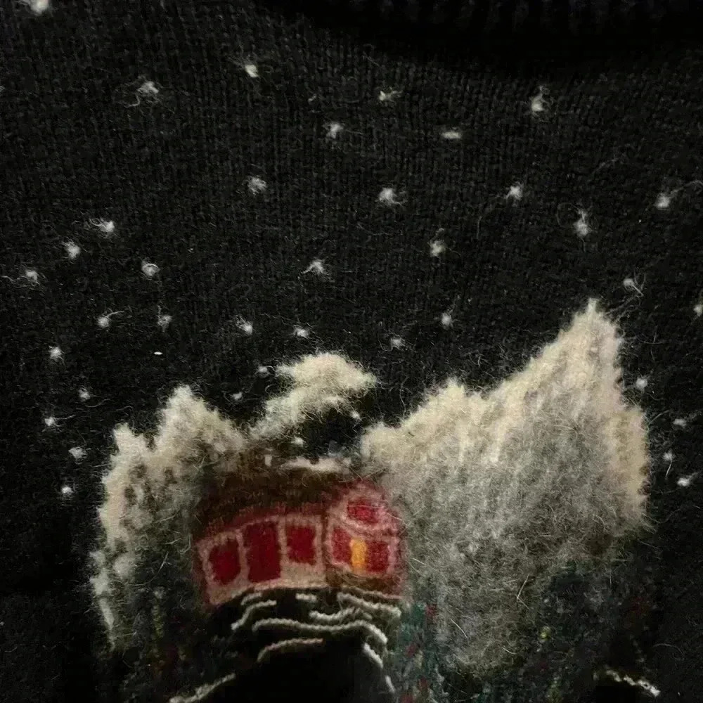 Orvis Men’s Vintage Christmas Sweater Blue M - Picture 2 of 4